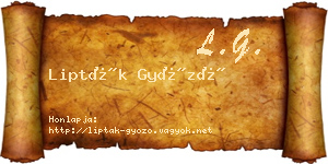 Lipták Győző névjegykártya